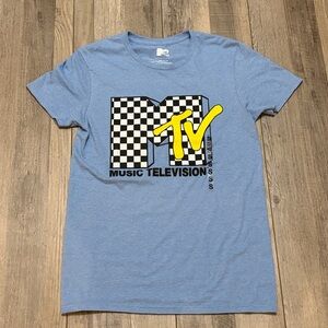 MTV Checkered Logo Blue Tee